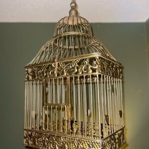 Gold Birdcage Home Accent Decor